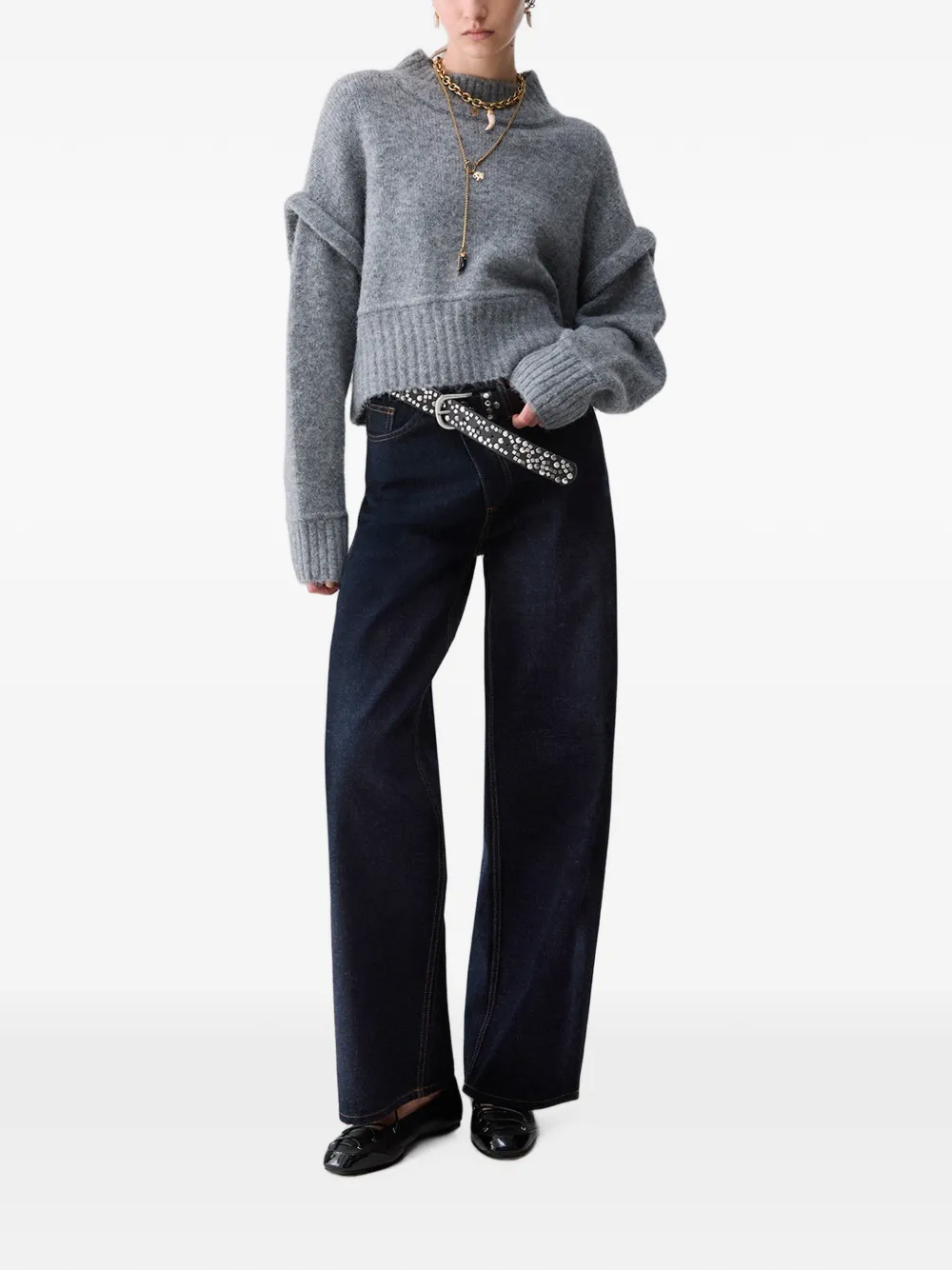 LIU JO Straight jeans met asymmetrische tailleband Blauw