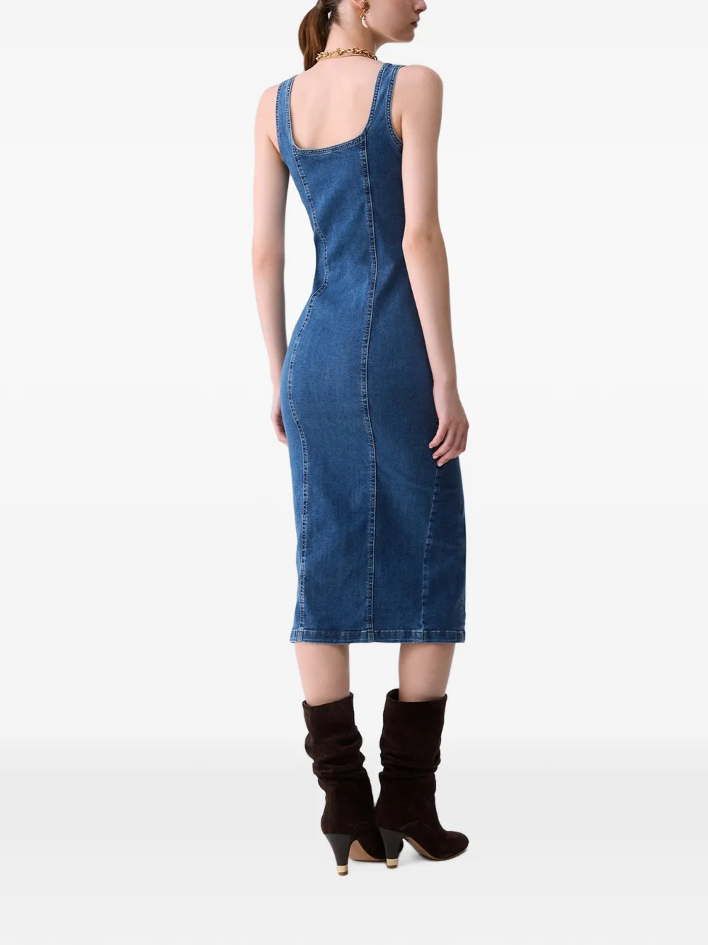 LIU JO Denim midi-jurk met rits Blauw