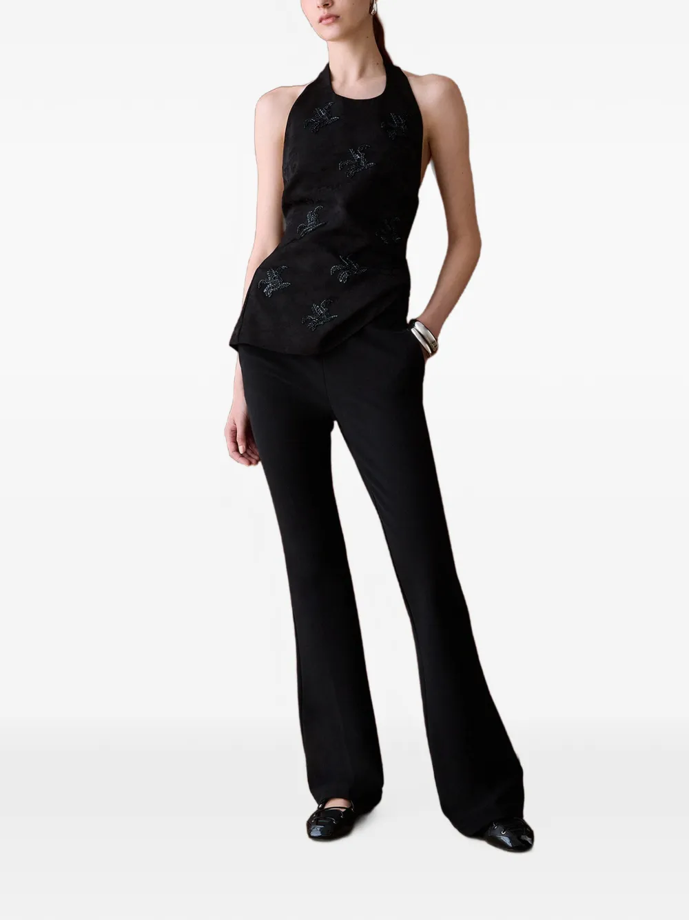 LIU JO Elegante flared broek Zwart