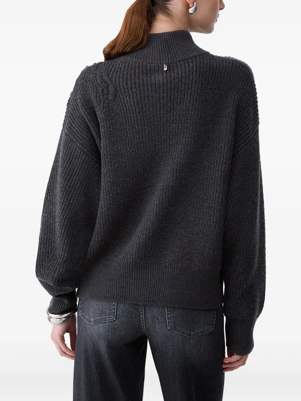 LIU JO wool cardigan with embroidery Grijs