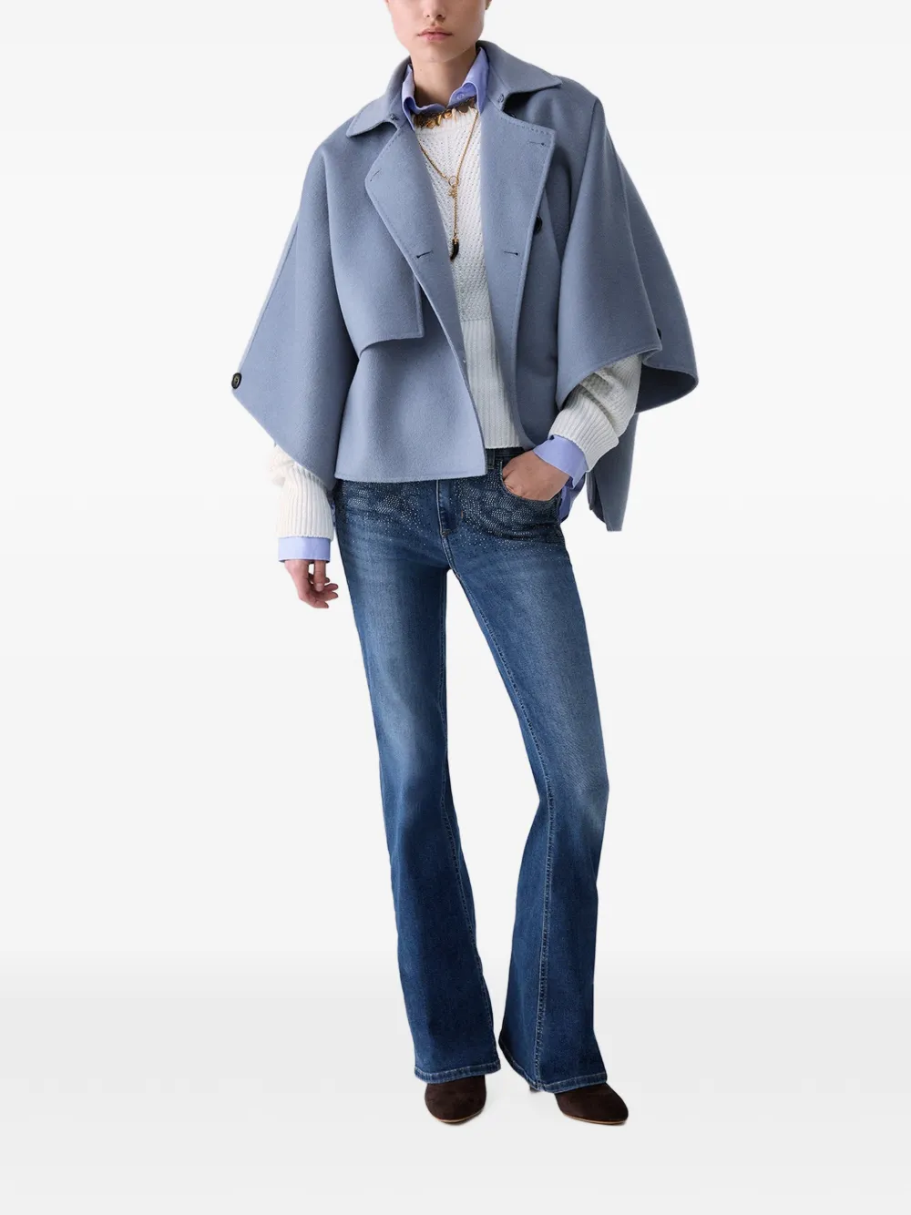 LIU JO Wollen cape Blauw