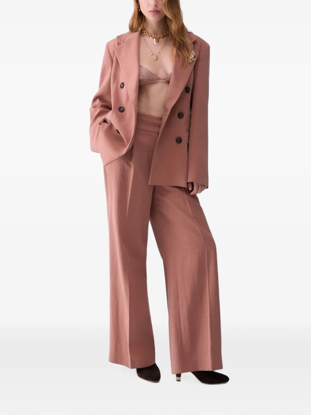 LIU JO Tencel blazer met riem Roze