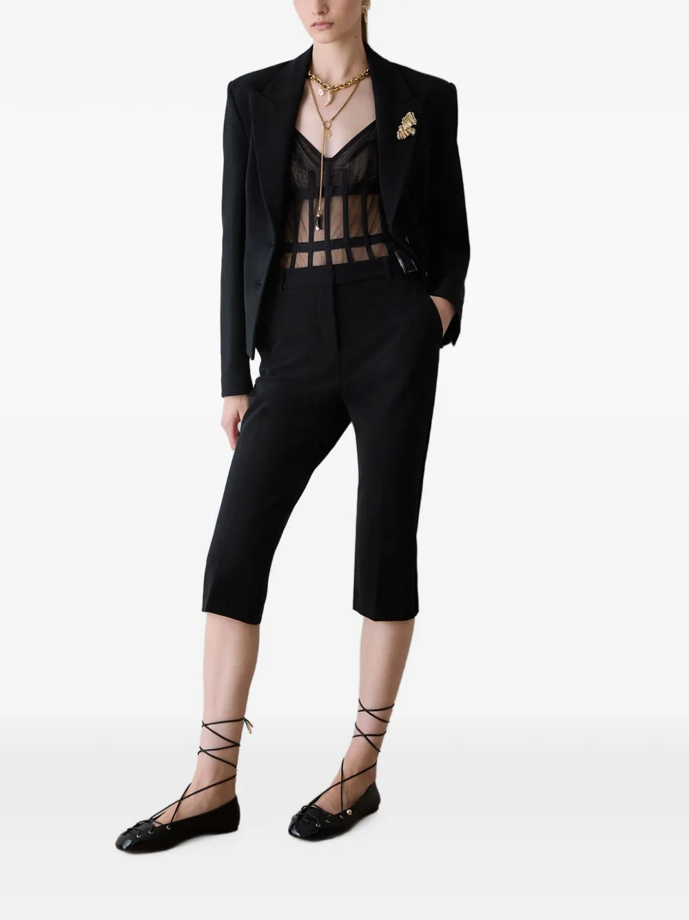 LIU JO Cropped broek met sjerp Zwart