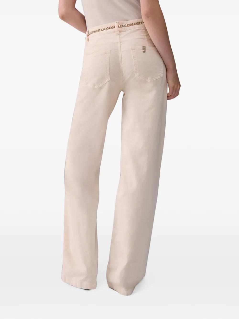 LIU JO velvet flare pants Beige