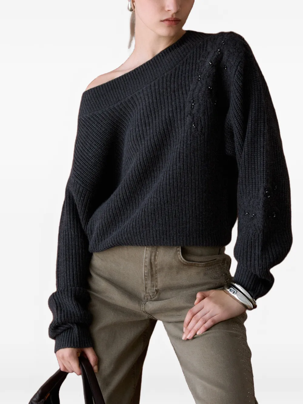 LIU JO wool sweater with embroidery