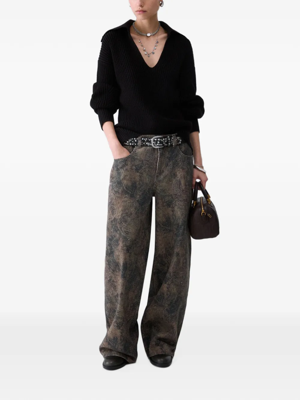 LIU JO wool-blend sweater with strings Zwart
