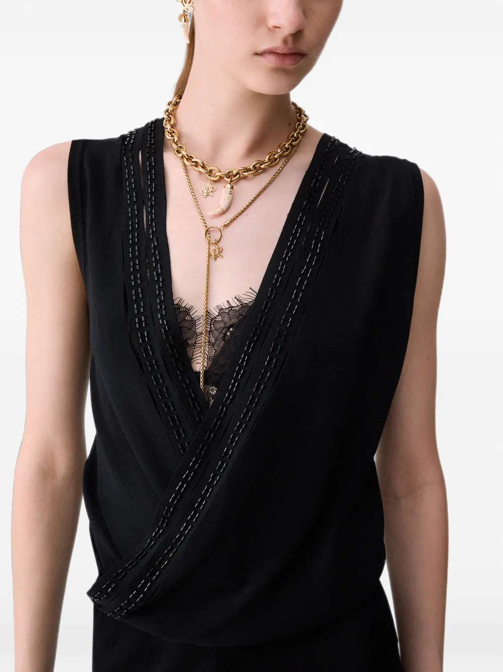 LIU JO Lange gebreide jumpsuit Zwart