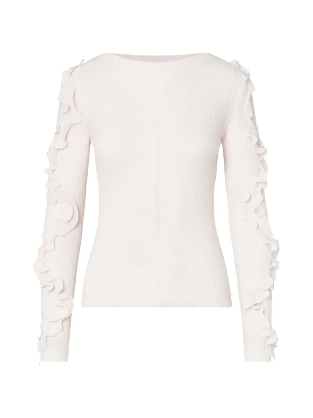 LIU JO ruffled openwork sweater Wit