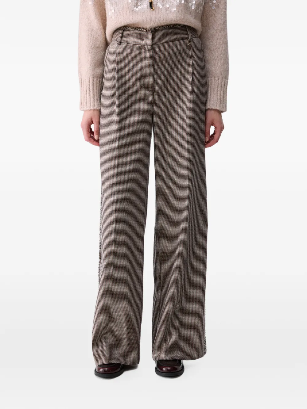 LIU JO long houndstooth trousers