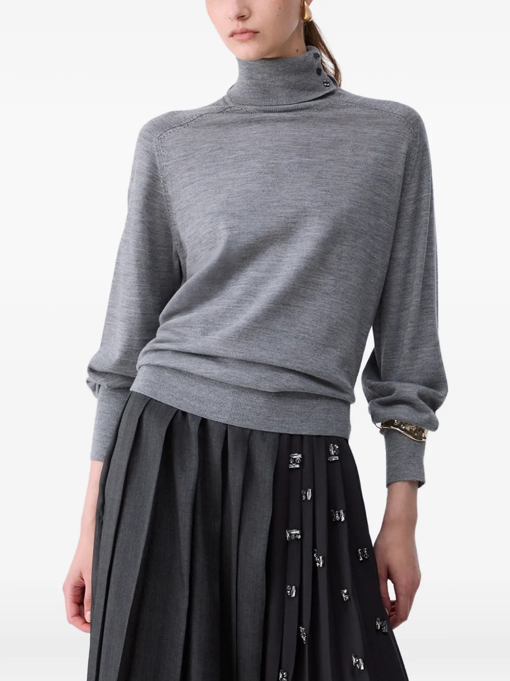 LIU JO wool turtleneck with bracelet Grijs