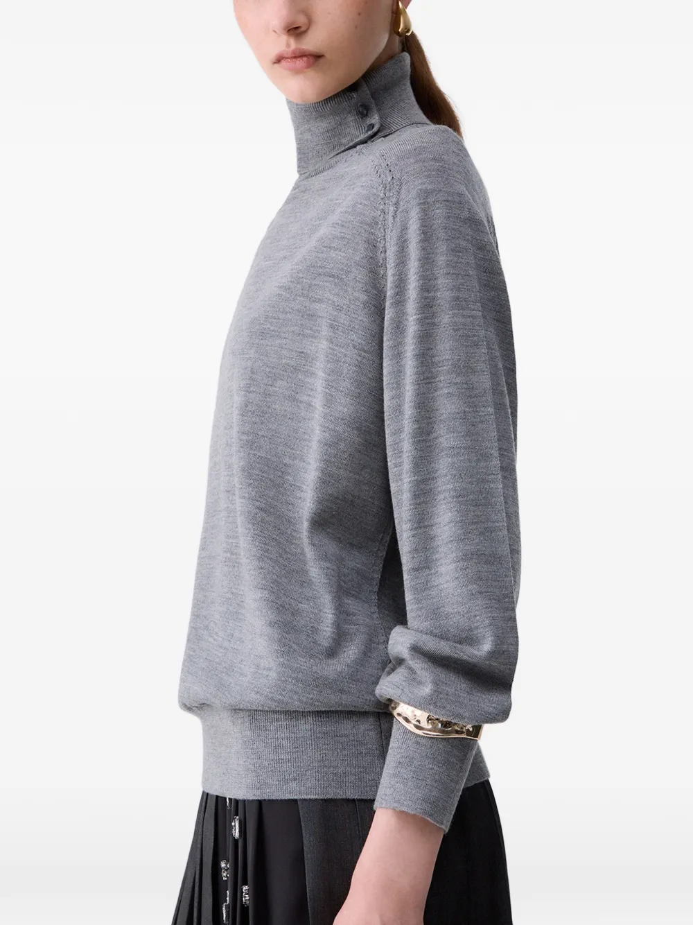 LIU JO wool turtleneck with bracelet Grijs