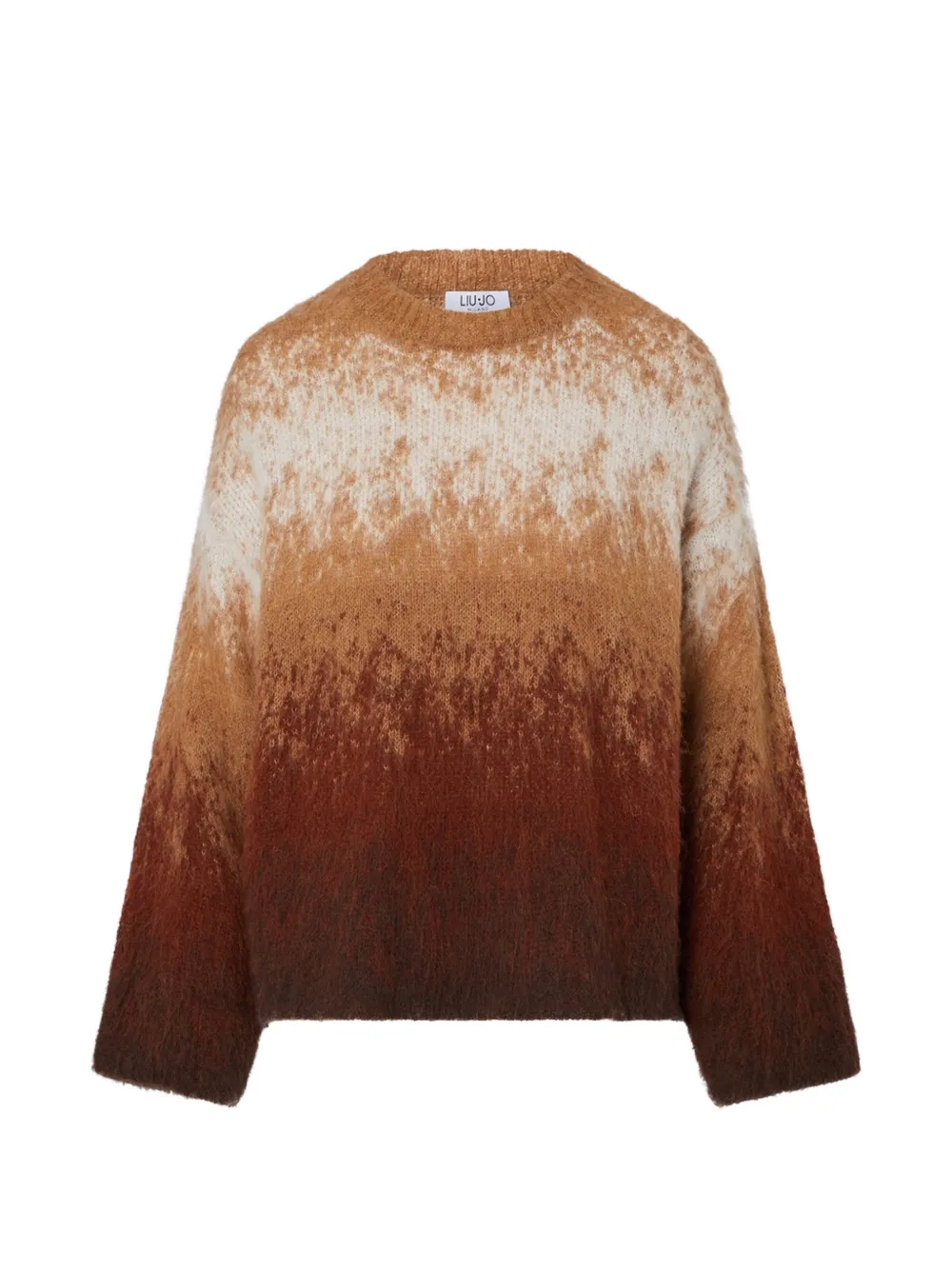 LIU JO brushed wool jacquard-knit sweater - Marrone