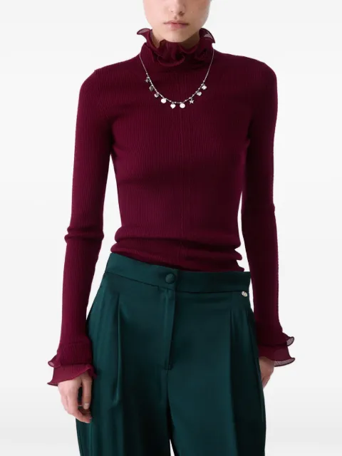LIU JO wool turtleneck with ruffles