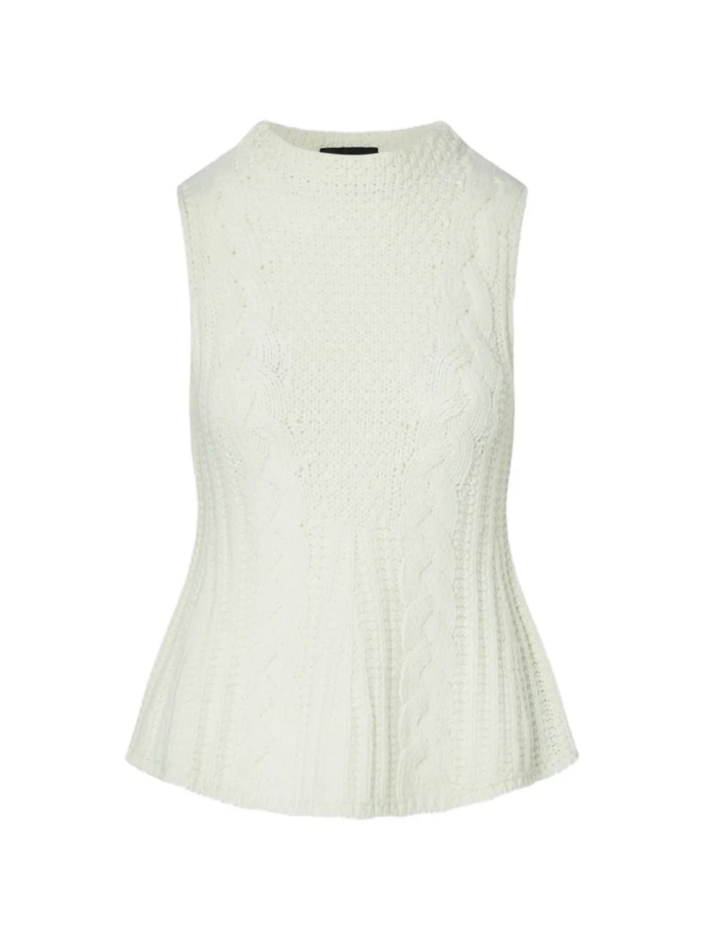 LIU JO cable-knit peplum top - Blanc