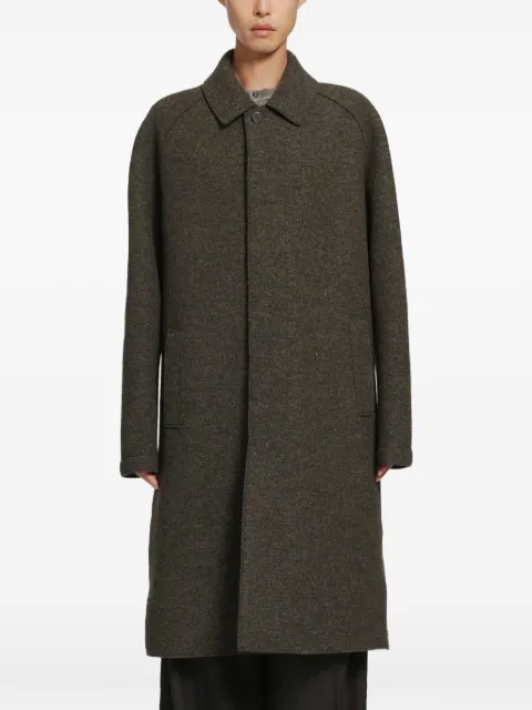 Harris Wharf London boiled-wool single-breasted balmacaan coat