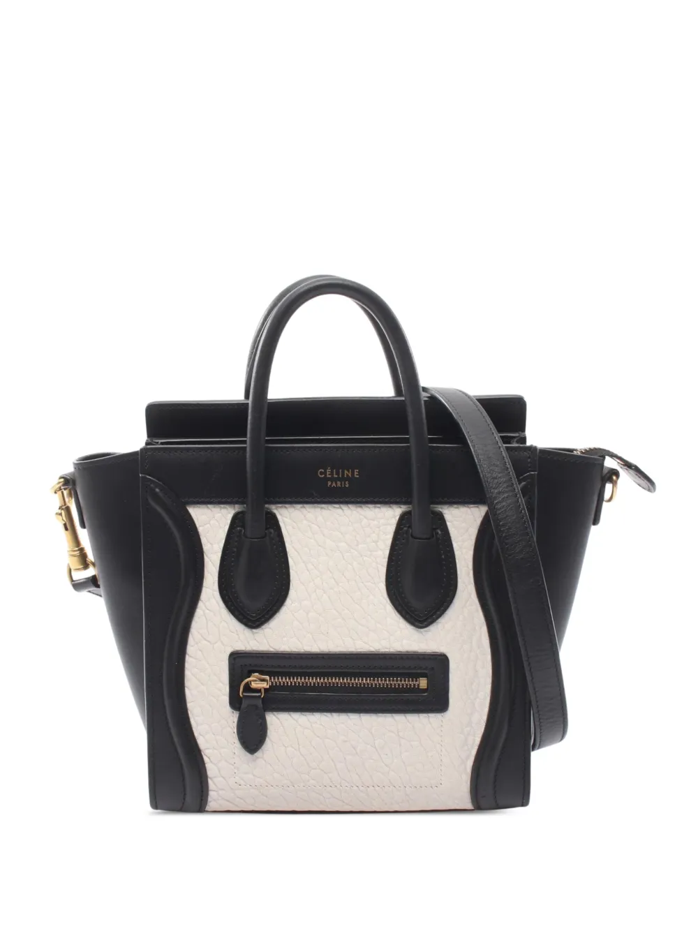 Celine Pre-Owned mini sacoche en cuir Luggage Tote bicolore (2010-2026) - Blanc Celine Pre-Owned mini sacoche en cuir Luggage Tote bicolore (2010-2026) - Blanc