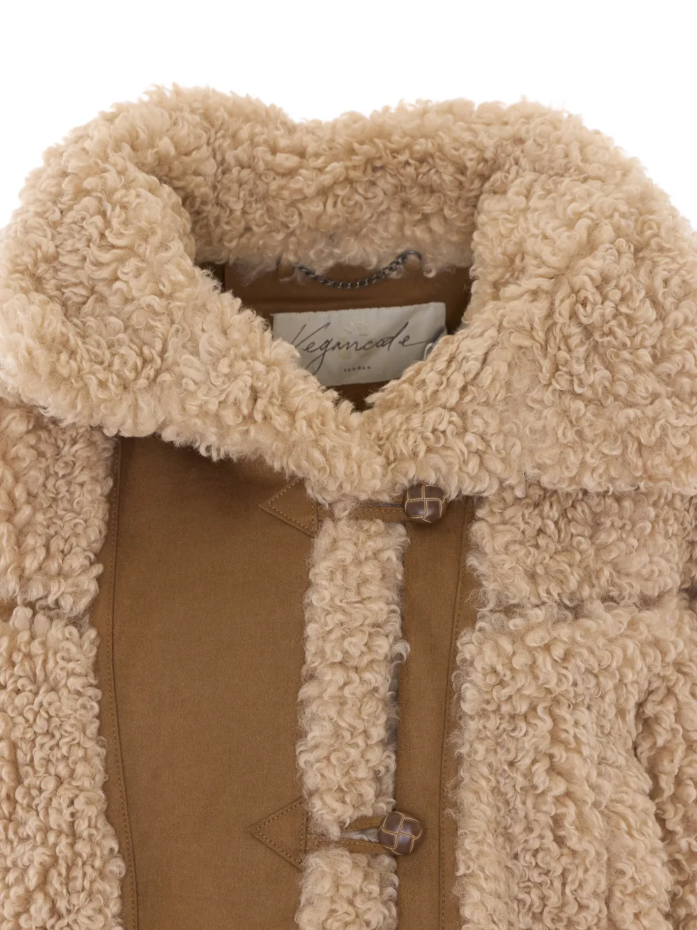 VEGANCODE Jack met vlakken van imitatiebont Beige