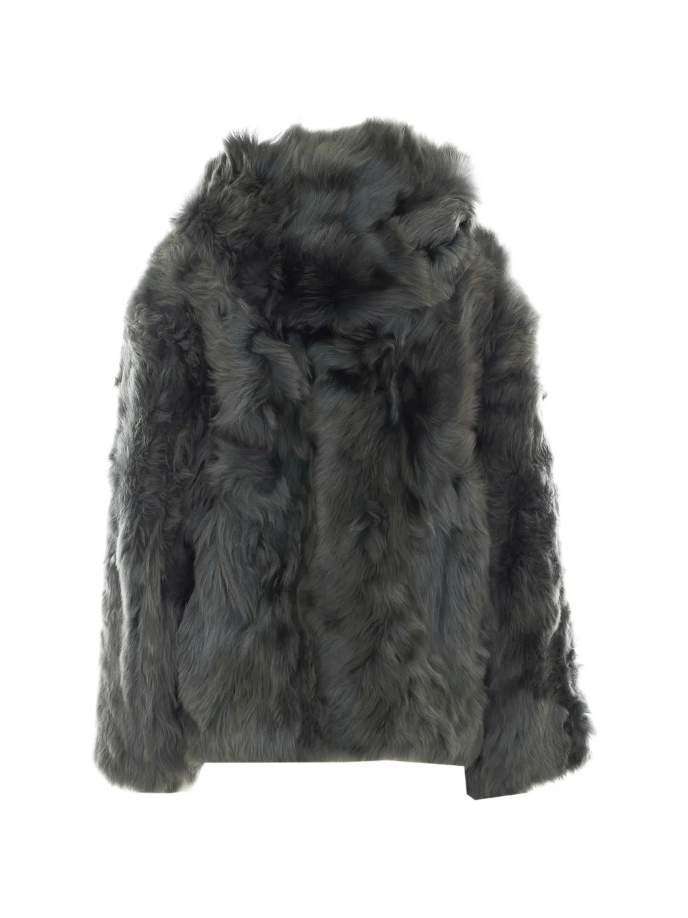 Yves Salomon hooded shearling jacket Grijs