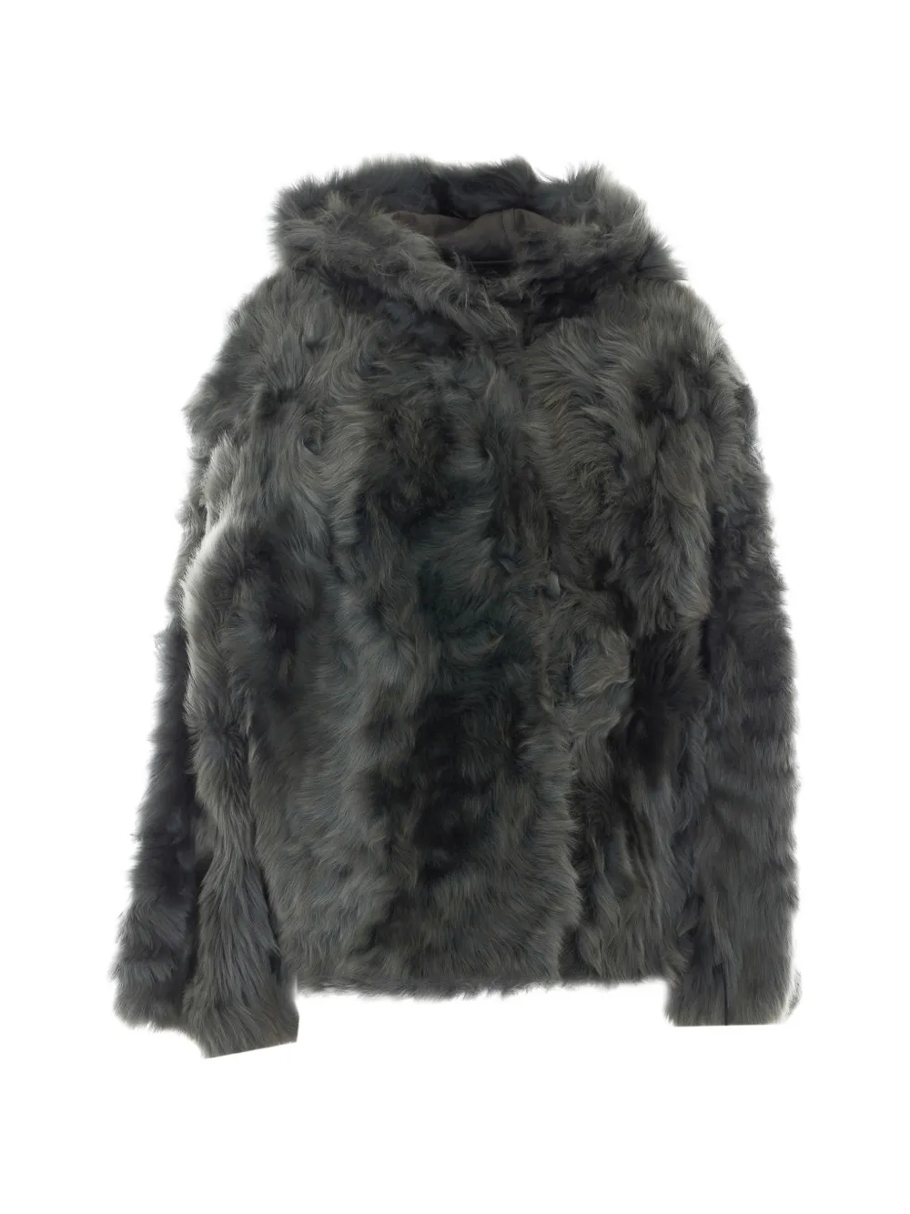 Yves Salomon hooded shearling jacket - Gris Yves Salomon hooded shearling jacket - Gris