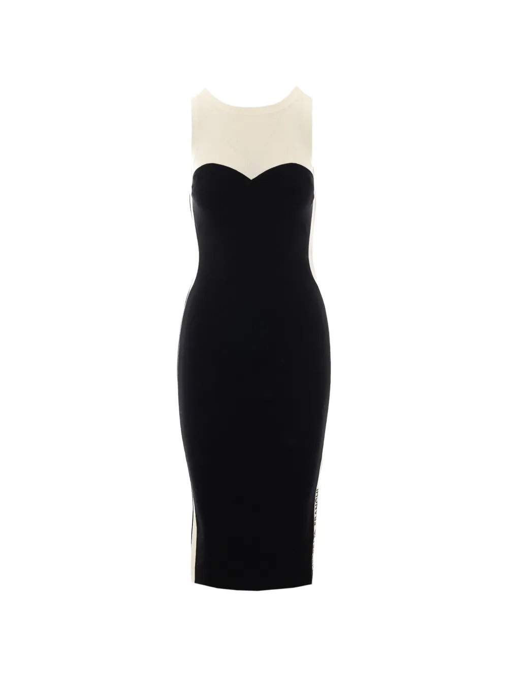 Elisabetta Franchi logo-patch sleeveless dress Zwart
