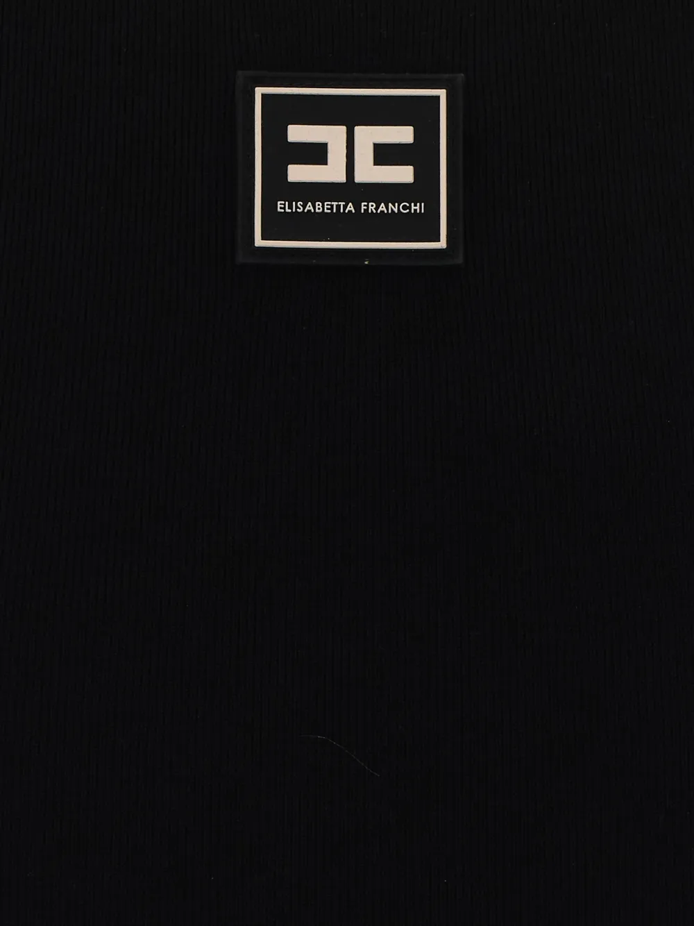 Elisabetta Franchi logo-patch sleeveless dress Zwart