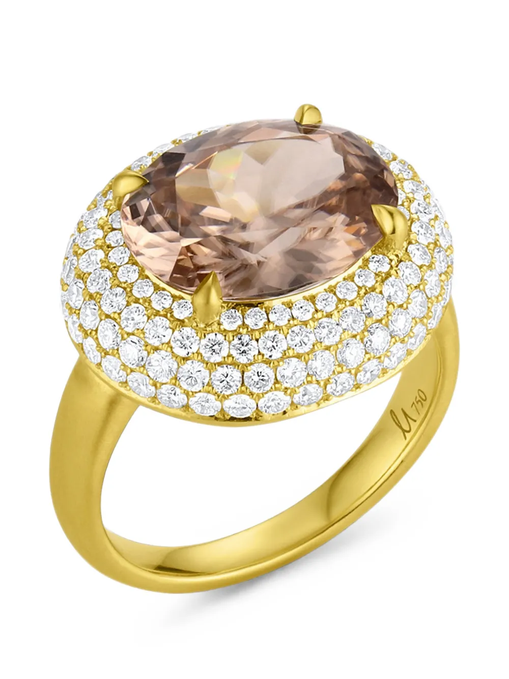 Leigh Maxwell Anello con zircone color moka e diamanti - Oro
