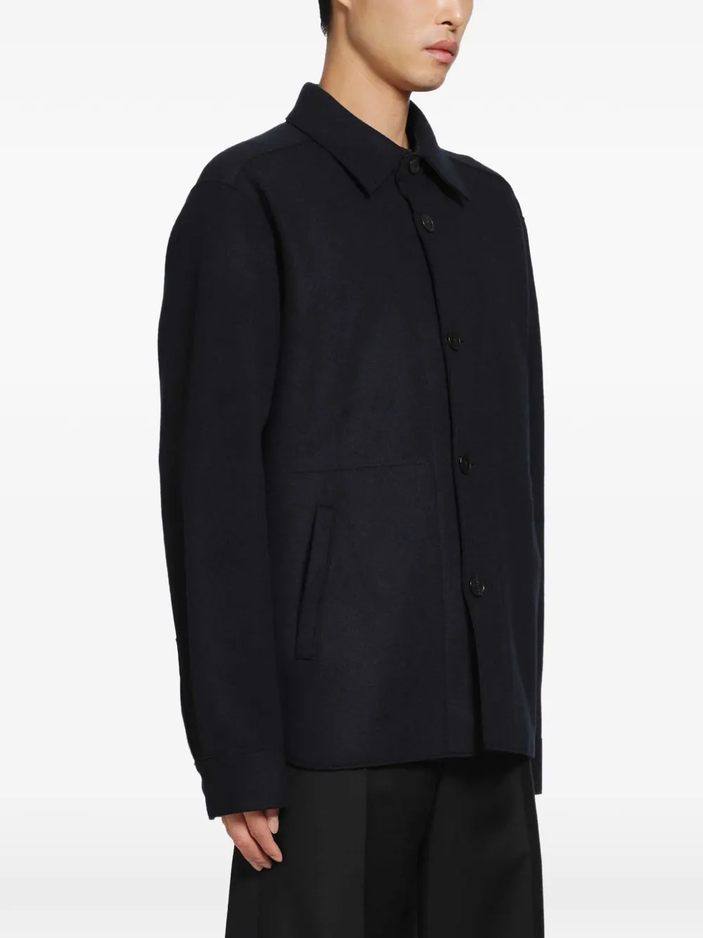Harris Wharf London Shirtjack met knoopsluiting Zwart