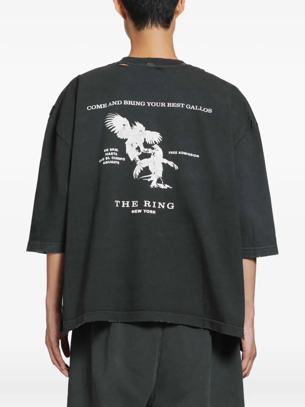Willy Chavarria The Ring T-shirt met grafische print Zwart