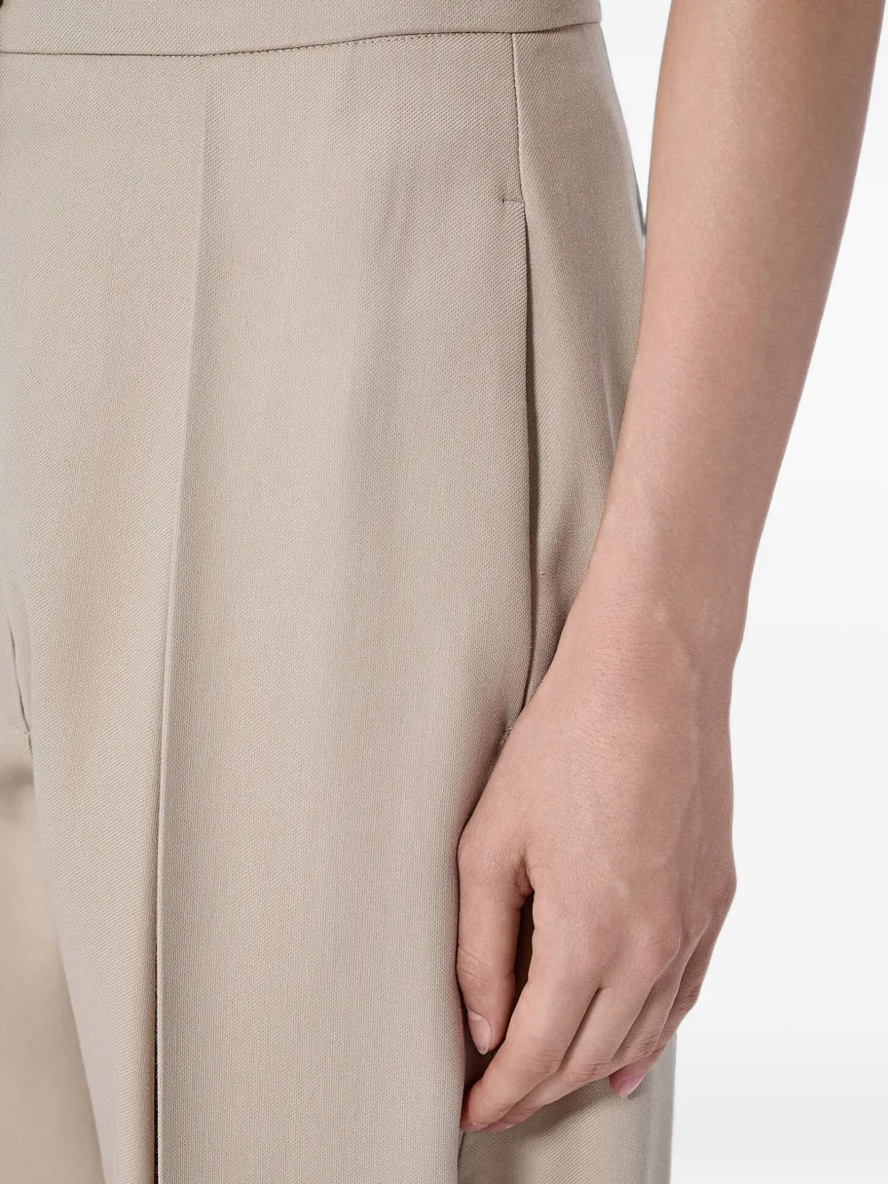 Sportmax Plooibroek met knoopdetail Beige