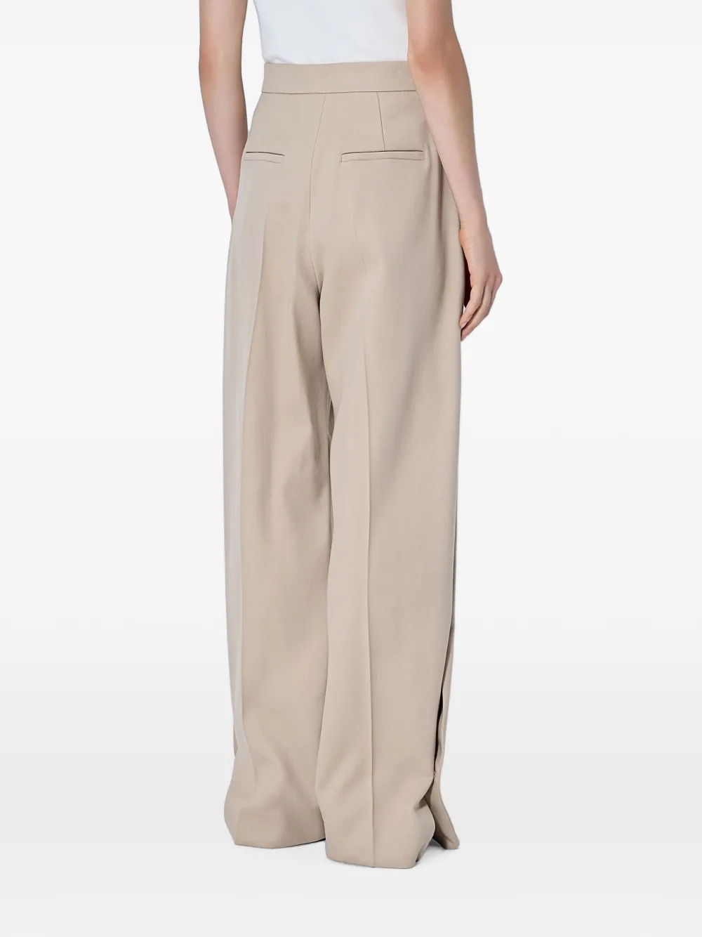Sportmax Plooibroek met knoopdetail Beige