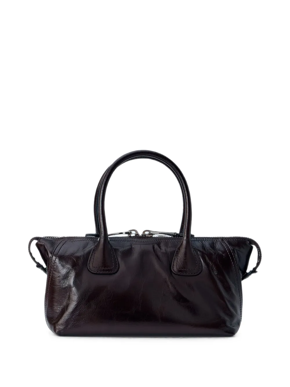 Miu embossed-logo leather tote bag Rood