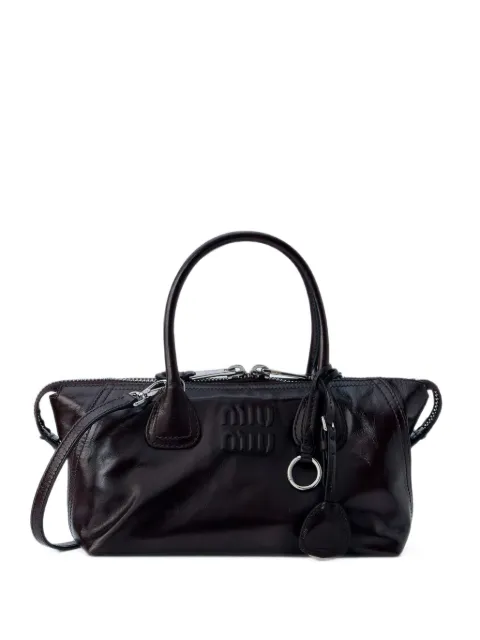Miu Miu tote i læder med præget logo