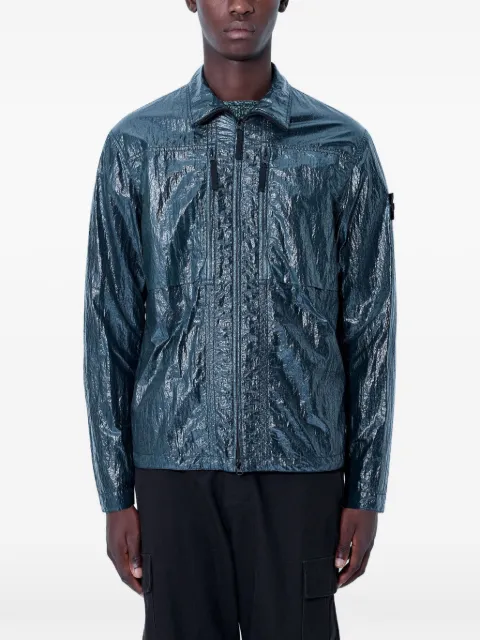 Stone Island 1200031 nylon lucido comfort-fit zip-up overshirt with chest pockets