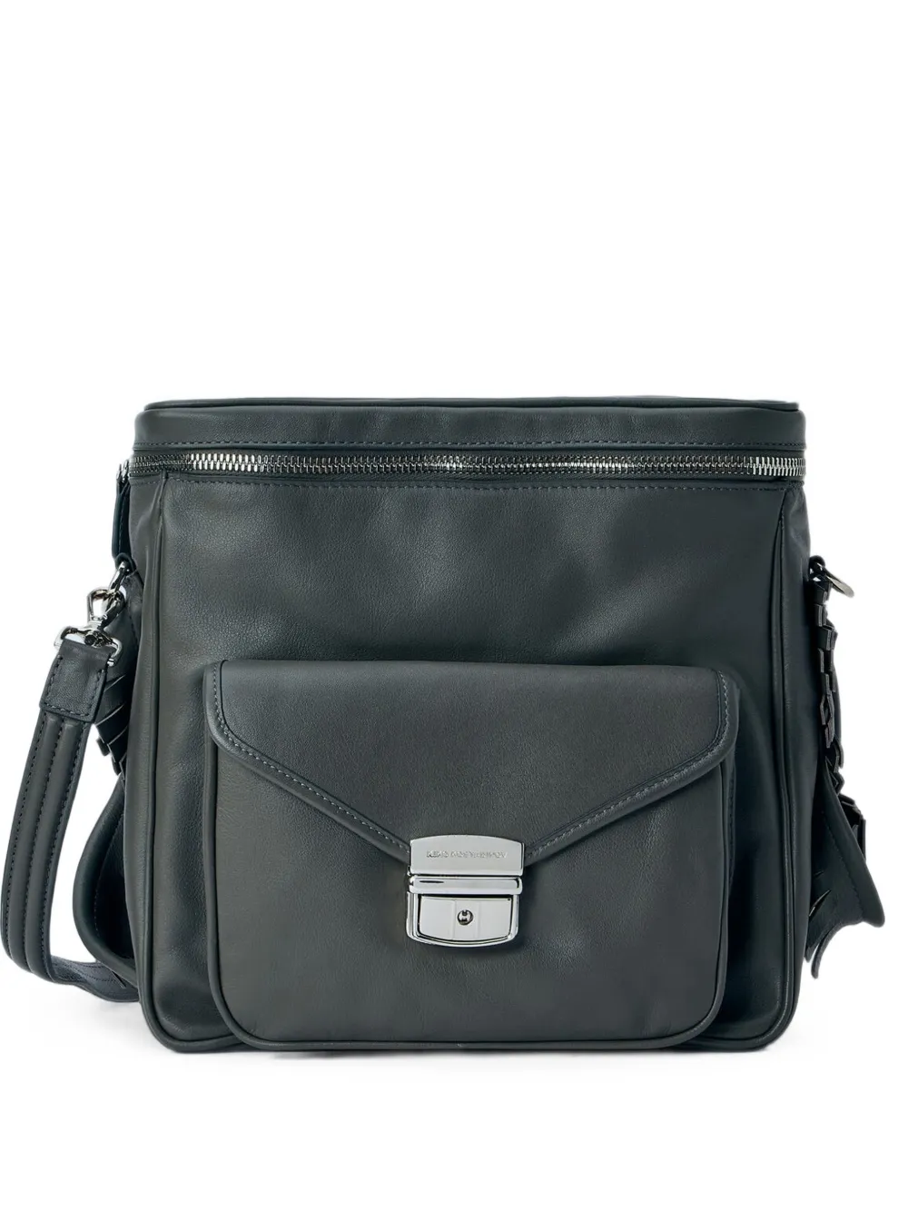 Kiko Kostadinov Prion flap-pocket leather shoulder bag - Grigio