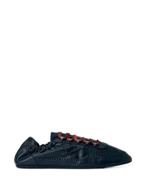 Prada Collapse antiqued nappa-leather sneakers with hooks