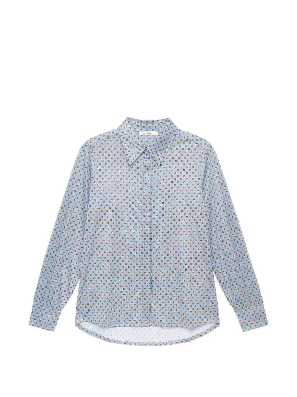 MALIPARMI Langarmhemd mit Mikro-Print - Blau