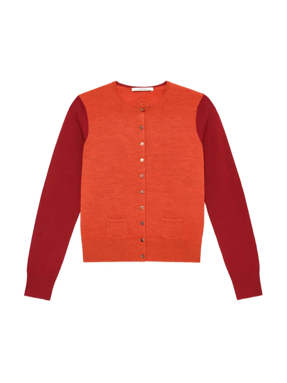 MALIPARMI Wollen vest met bloemdetail Oranje