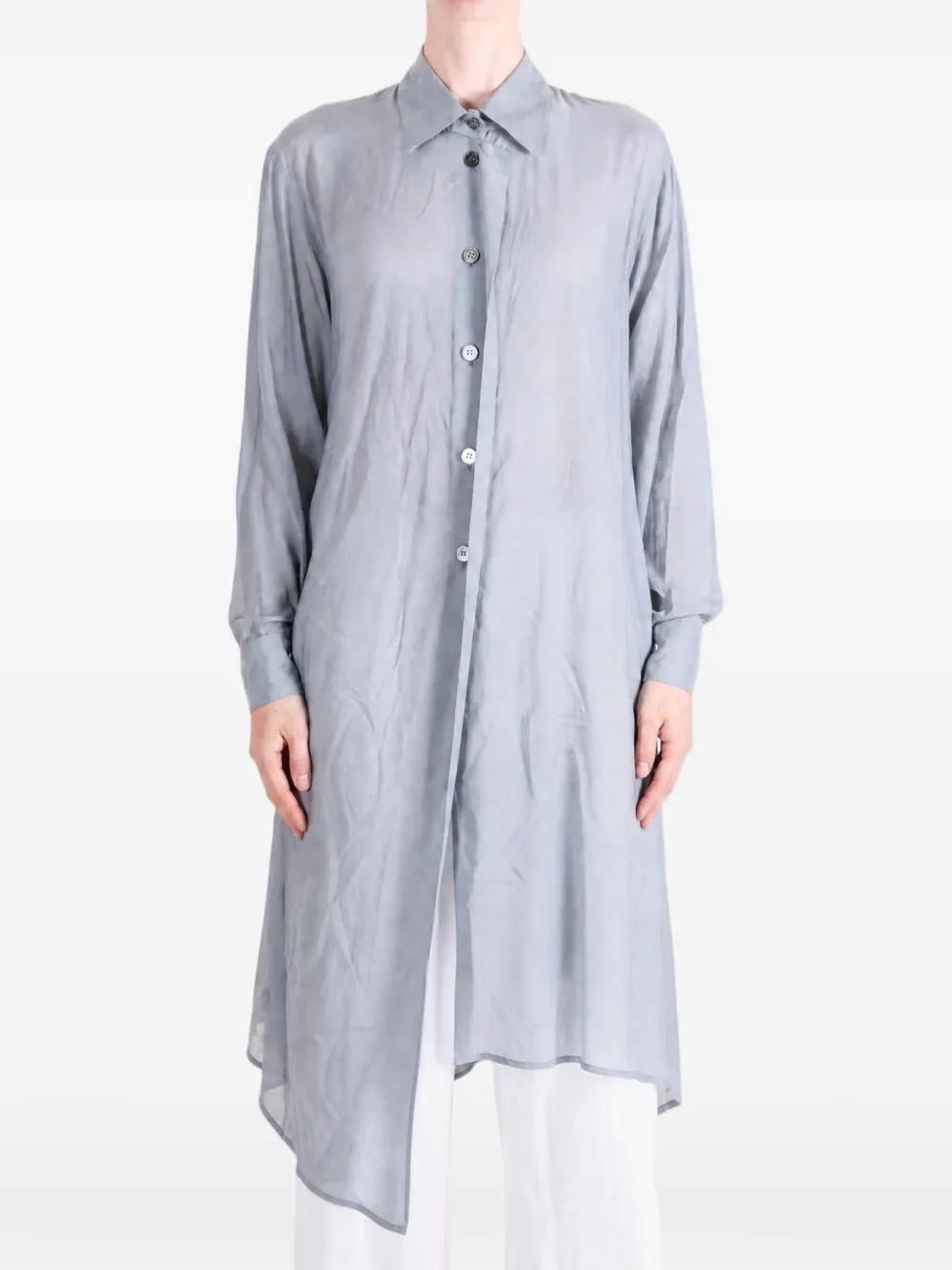 Yohji Yamamoto Asymmetrisch overhemd Blauw