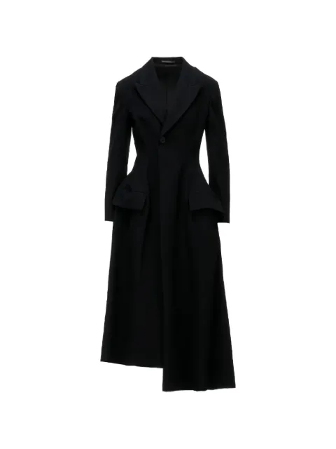 Yohji Yamamoto Milled asymmetric single-breasted coat