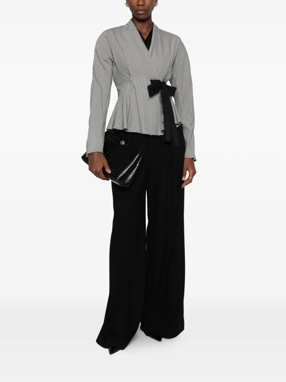 Alberta Ferretti Prince of Wales geruit wikkeljack Grijs