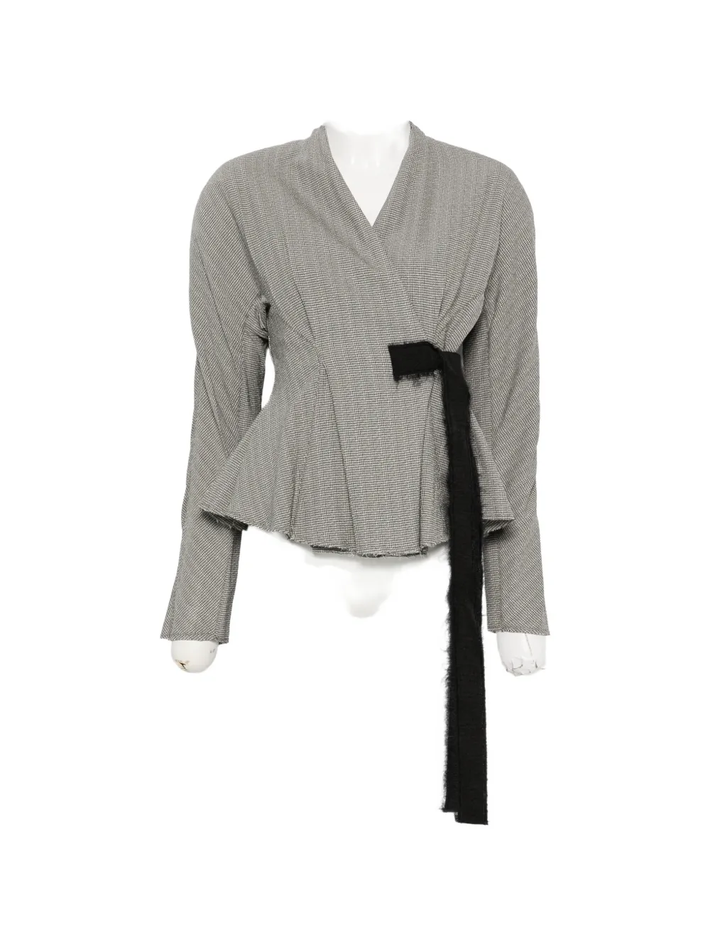 Alberta Ferretti Prince of Wales check wrap jacket - Grigio