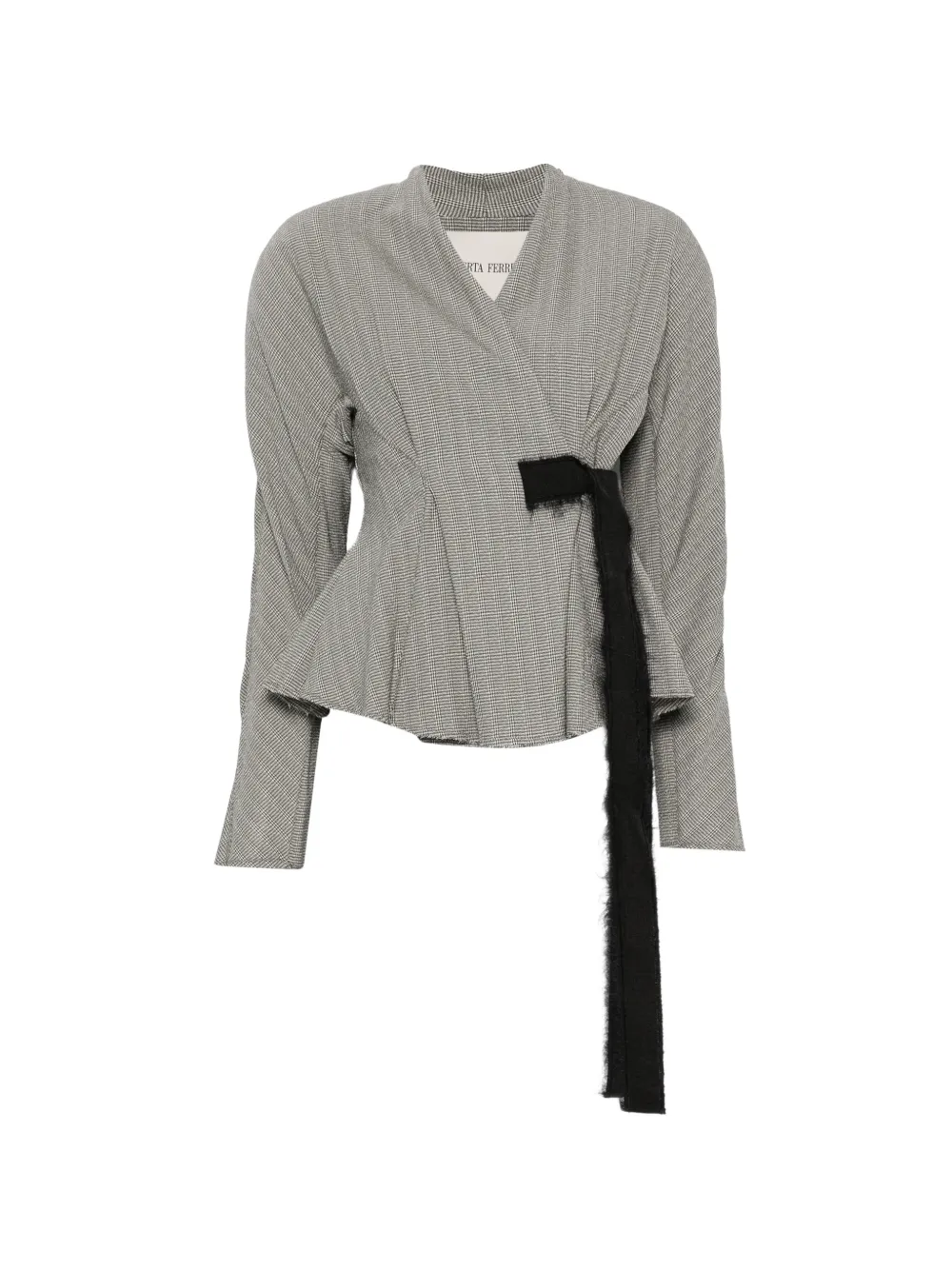 Alberta Ferretti Prince of Wales check wrap jacket - Grau
