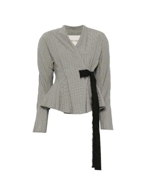 Alberta Ferretti Prince of Wales check wrap jacket