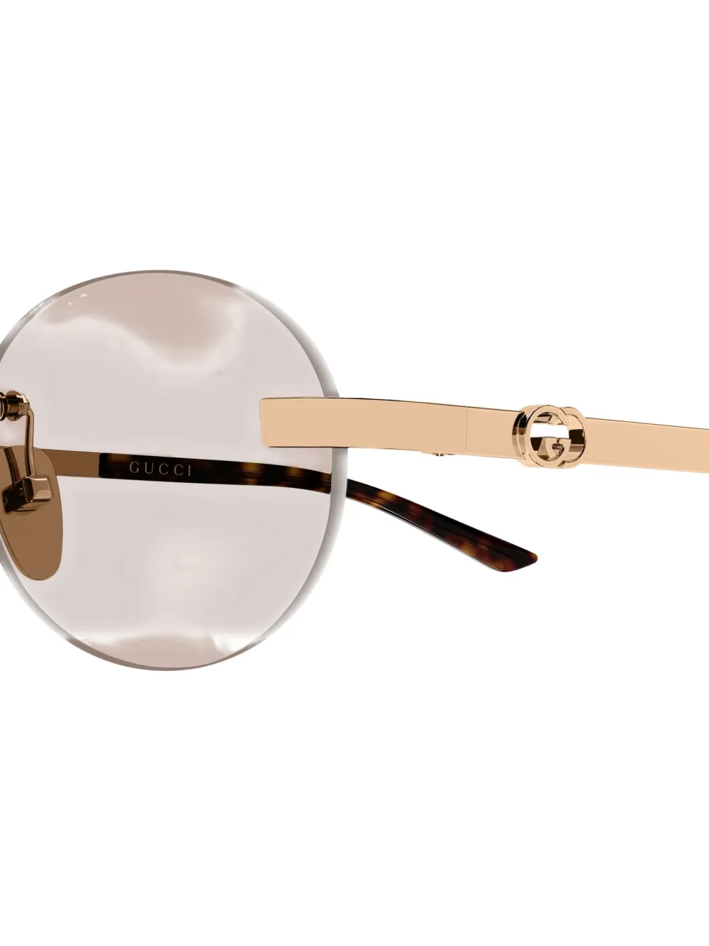 Gucci Eyewear Interlocking G zonnebril met randloos montuur Goud