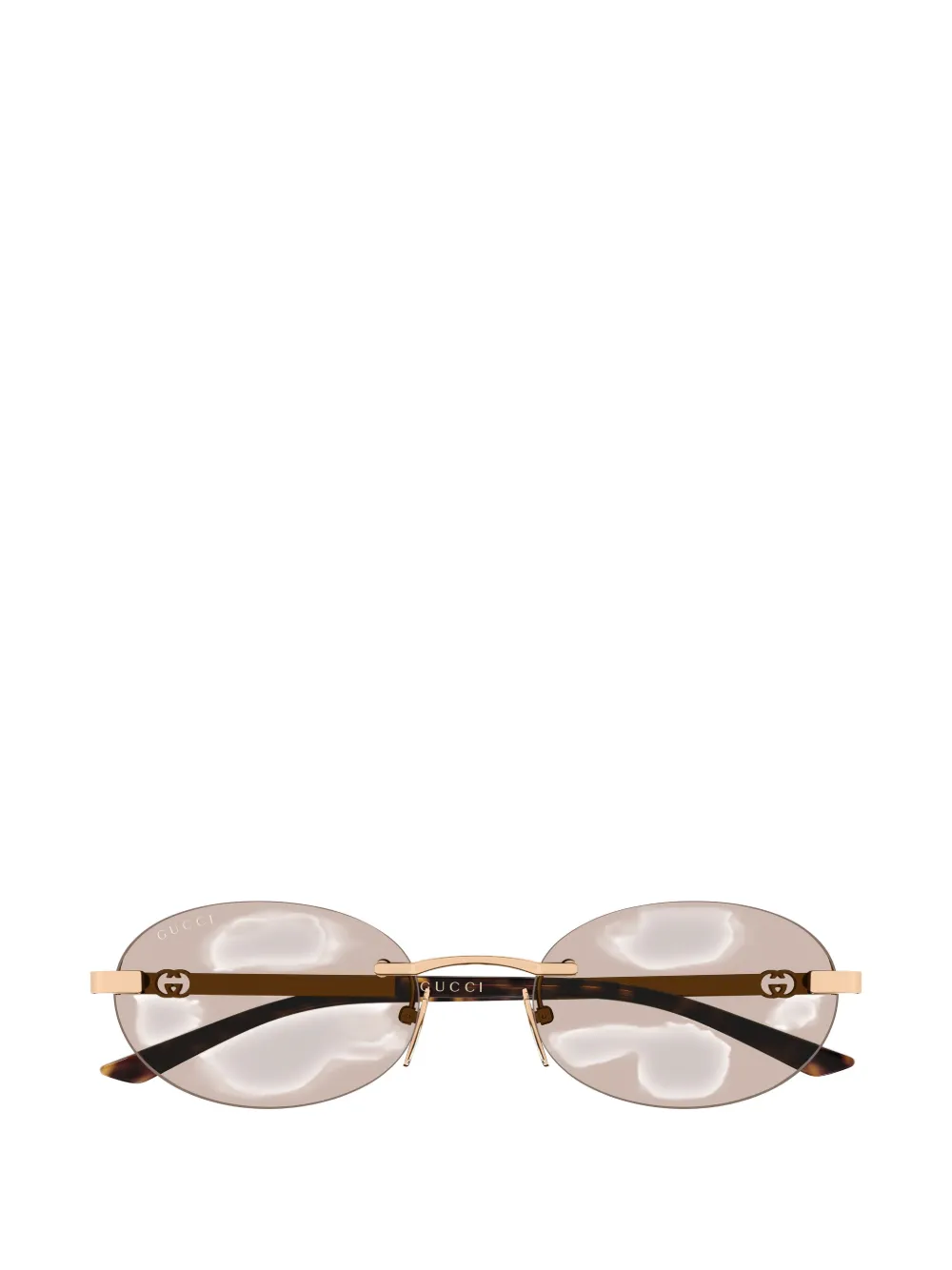 Gucci Eyewear Interlocking G zonnebril met randloos montuur Goud
