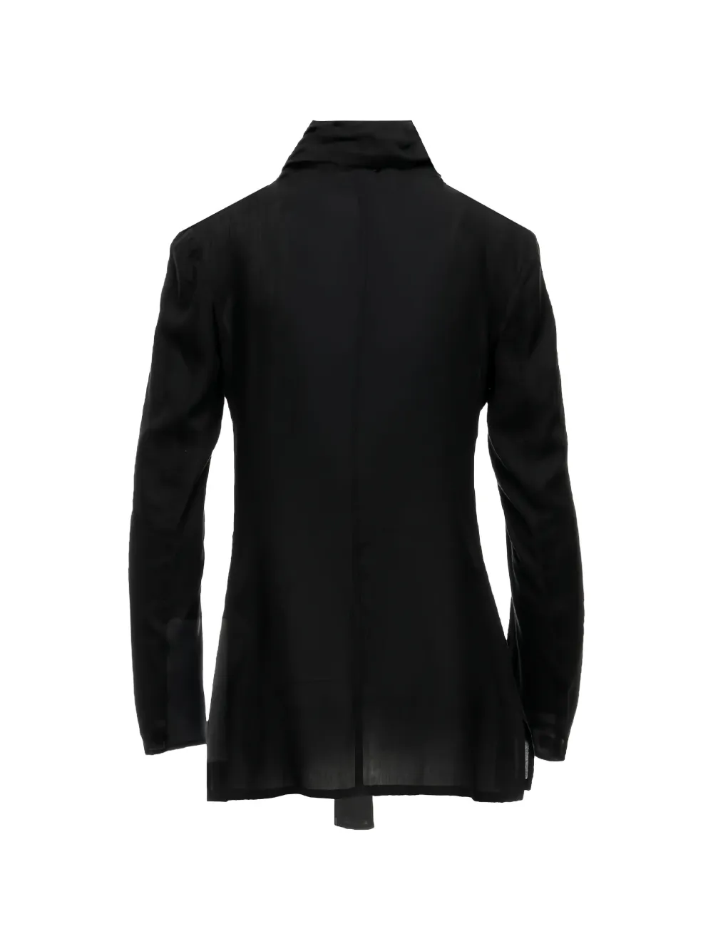 Yohji Yamamoto Blouse met gestrikte hals Zwart