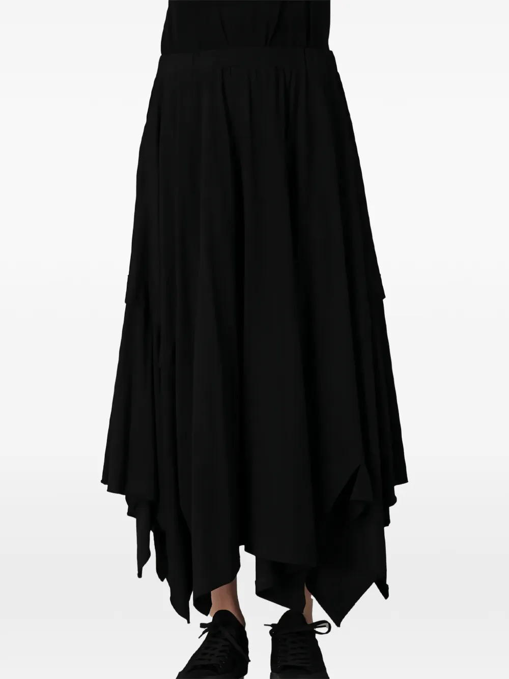 Yohji Yamamoto asymmetric draped skirt Zwart