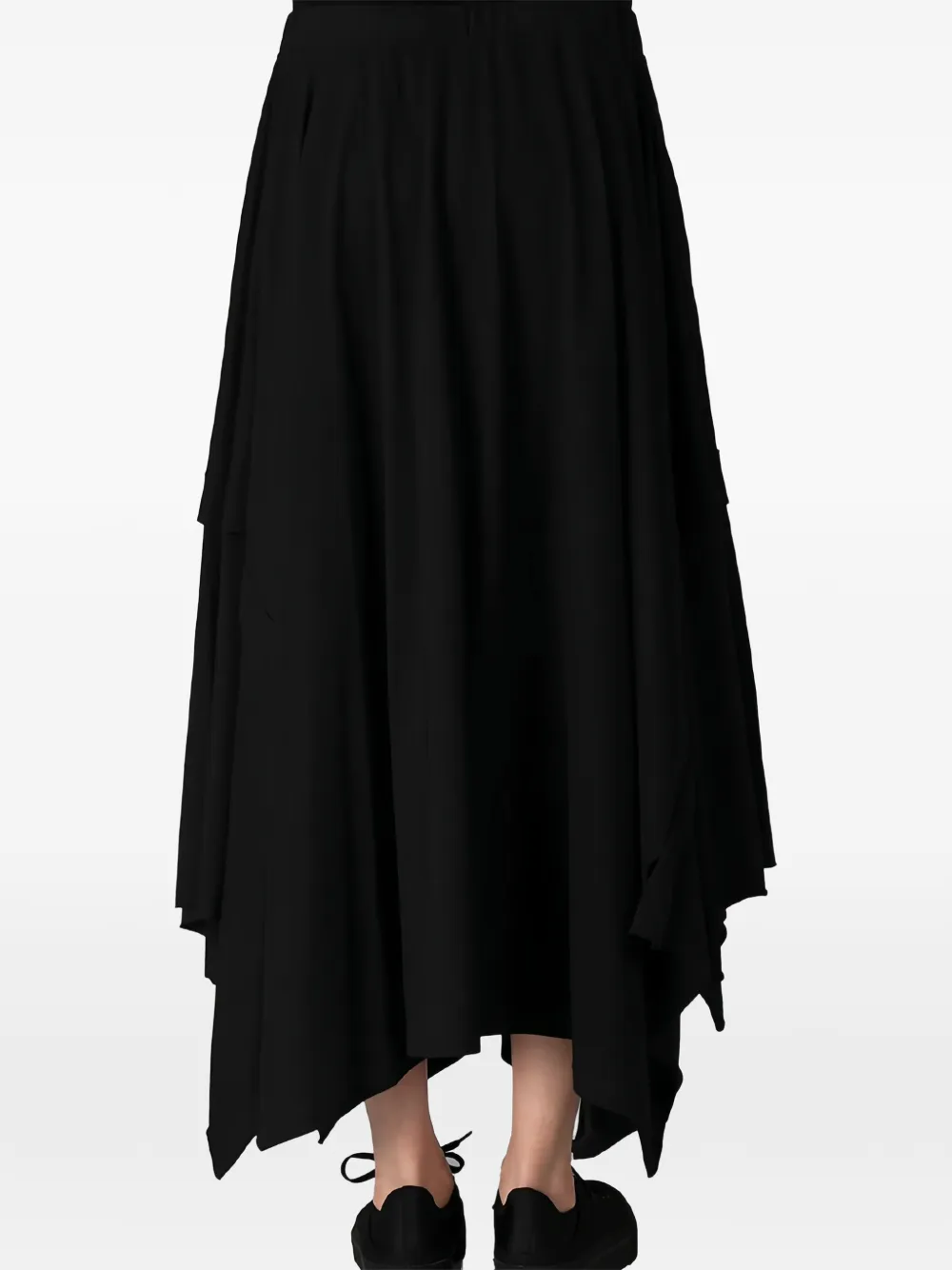 Yohji Yamamoto asymmetric draped skirt Zwart