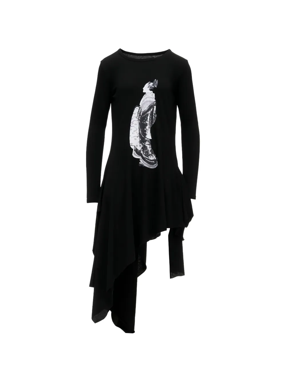 Yohji Yamamoto graphic-print asymmetric dress