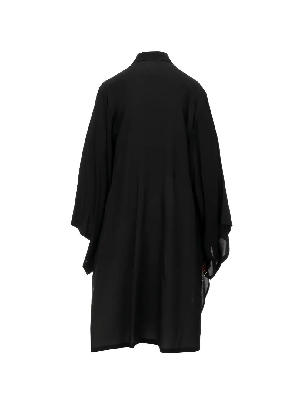 Yohji Yamamoto Blousejurk met capemouwen en grafische print Zwart